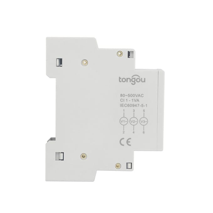 80~500V driefasige 35mm DIN-rail montage spanningsmeter modulaire voltmeter meter 3 LED digitaal display wit