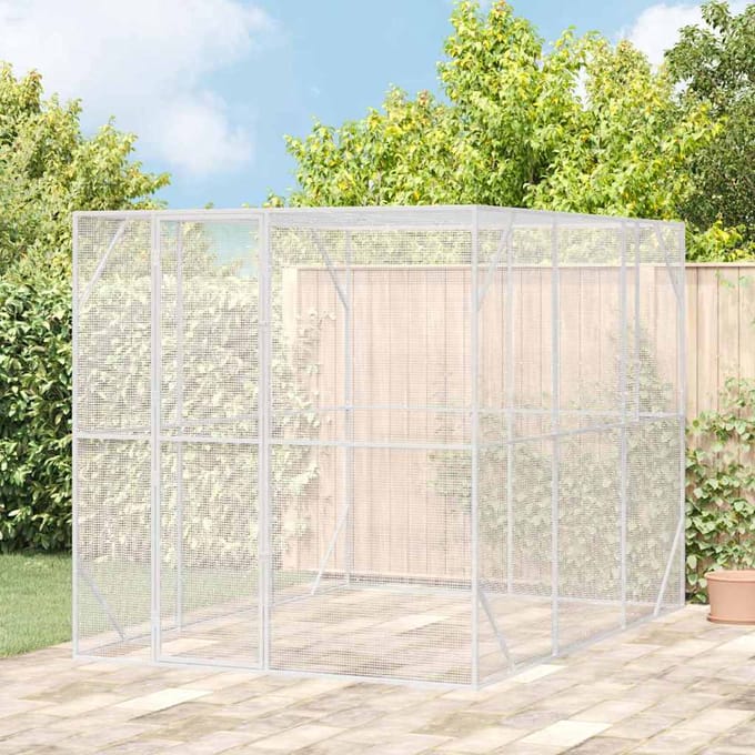 vidaXL Vogelkooi Antraciet 210 x 304 x 213 cm