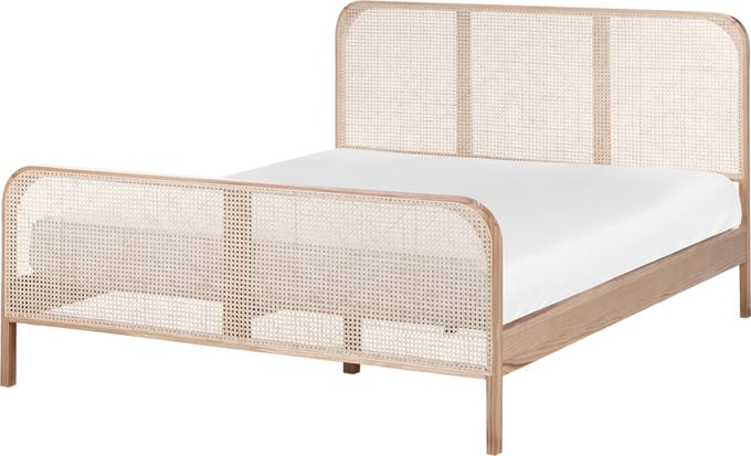 GONFARON - Tweepersoonsbed - Lichtbruin - 160 x 200 cm - Dennenhout
