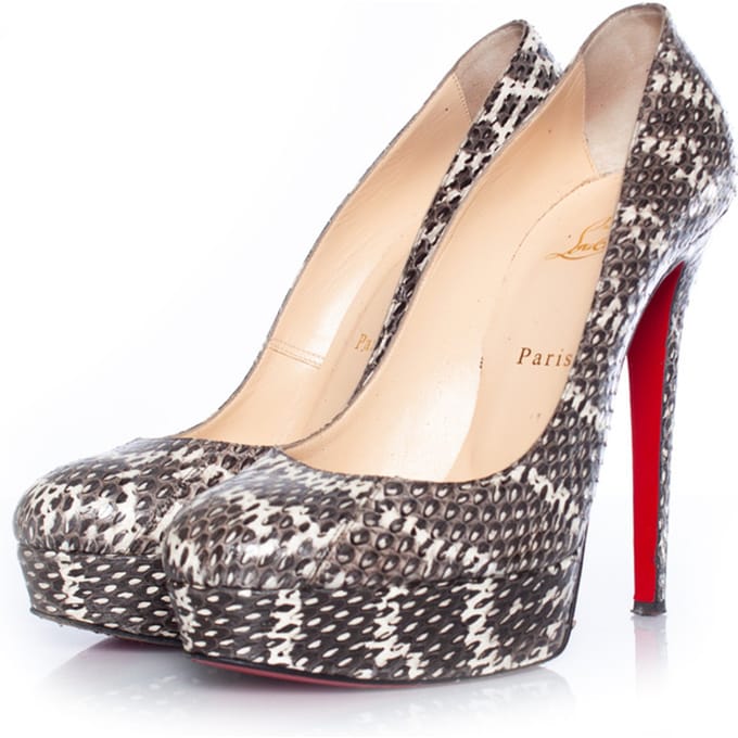 Bianca python platform pumps