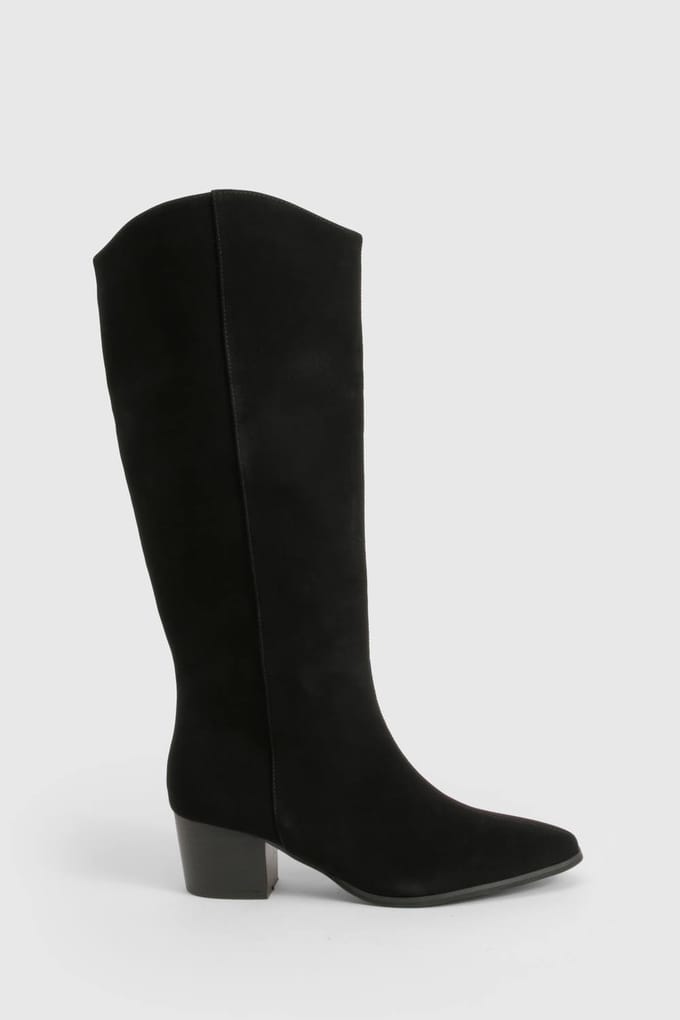 boohoo Dames Schone Western Day Cowboylaarzen | Black | Maat: 3