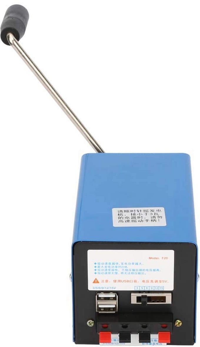 Draagbare Hand Crank Generator USB Oplader voor Noodsituaties