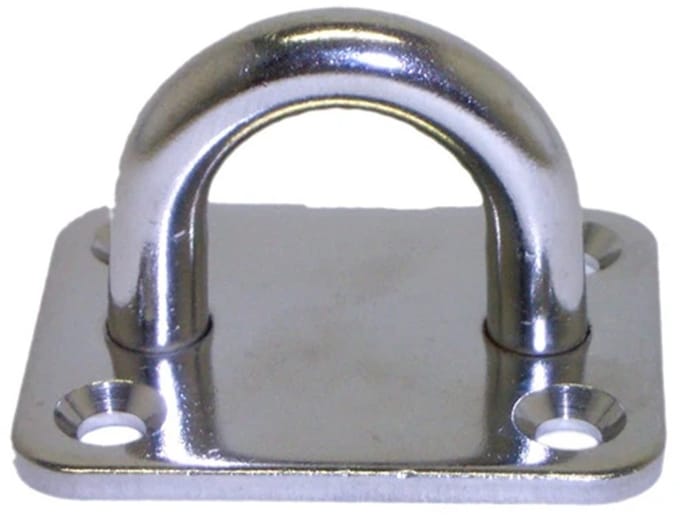 35 x 40 mm 6 mm dik rvs oogplaat - vloeroog - dekoog - montagebeugel - hangoog - bevestigingsbeugel