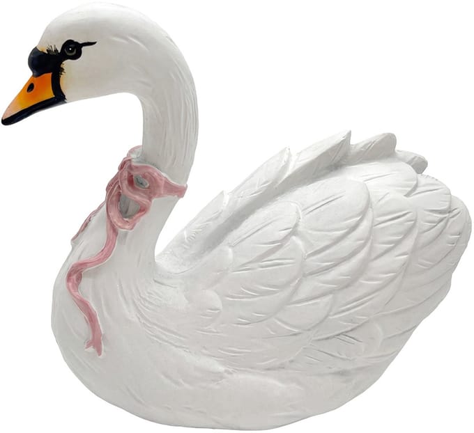 Clayre & Eef Decoratie Beeld Vogel Wit Kunststof