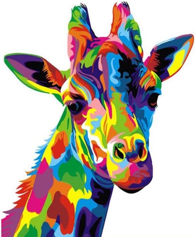 Paint By Numbers Giraffe - Schilderen op Nummer - 50x40cm - Volwassenen - Stipco