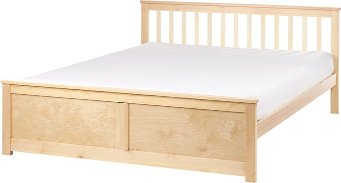 OLENDON - Tweepersoonsbed - Lichtbruin - 160 x 200 cm - Dennenhout