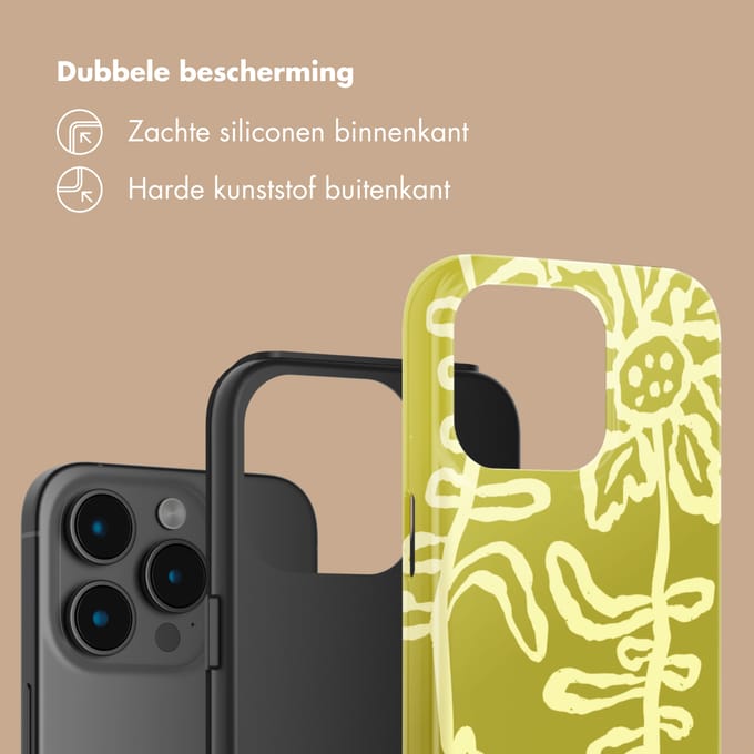 Selencia Hoesje - Geschikt voor Apple iPhone 15 Pro - Backcover - Chalky Bloom