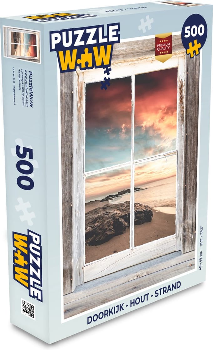 Puzzel Doorkijk - Hout - Strand - Legpuzzel - Puzzel 500 stukjes