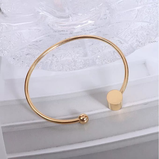 Open Bangle damesarmband - Premium Stainless Steel - verguld - kleur goud -