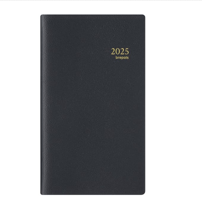Brepols agenda 2026 - NOTAPLAN - Genova + Notes - Weekoverzicht - 1w/2p - Zwart - 8,9 x 16 cm