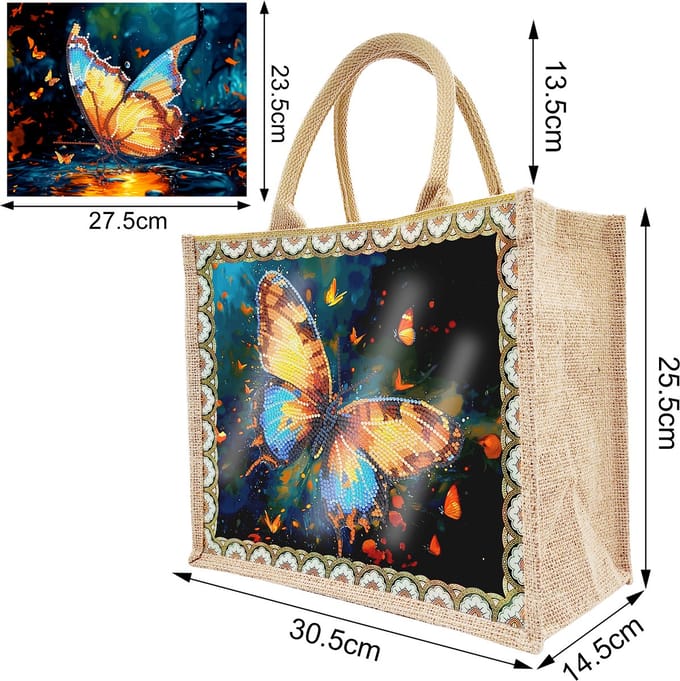 Tas met 2 paintings - HBD313 - Vlinders - diamond painting - compleet pakket - Diamond painting by Wietske