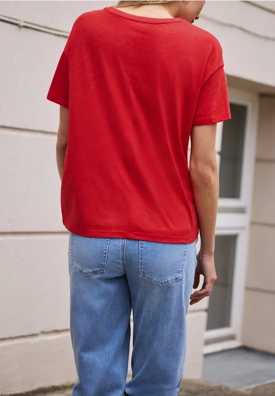 Shirt met ronde hals en tekstopdruk