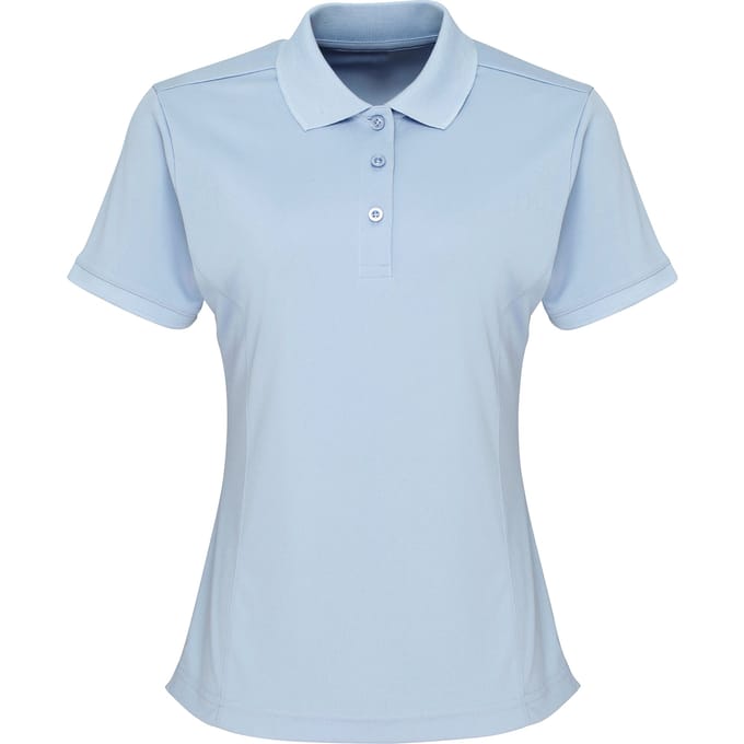 Premier Dames/dames Coolchecker korte mouw Pique Polo T-Shirt (Lichtblauw)