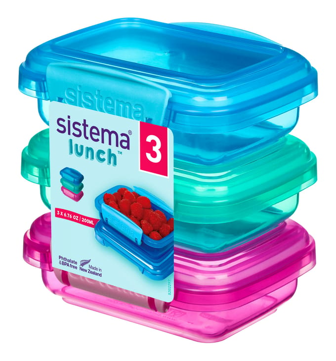 Sistema Trends Lunch set van 3 voorraaddoosjes 200ml (4 ass.)