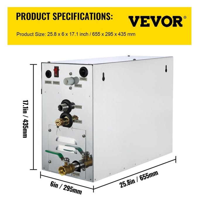 Générateur de Vapeur 9KW Générateur de Vapeur pour Salle SPA Affichage Numérique Générateur de Vapeur 35 ℃-55 ℃ Générateur de Vapeur Sauna pour Maison Générateur de Vapeur Commercial