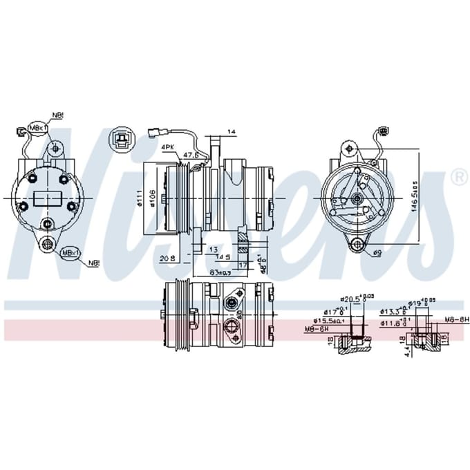 Compressor, airconditioner NISSENS 89261