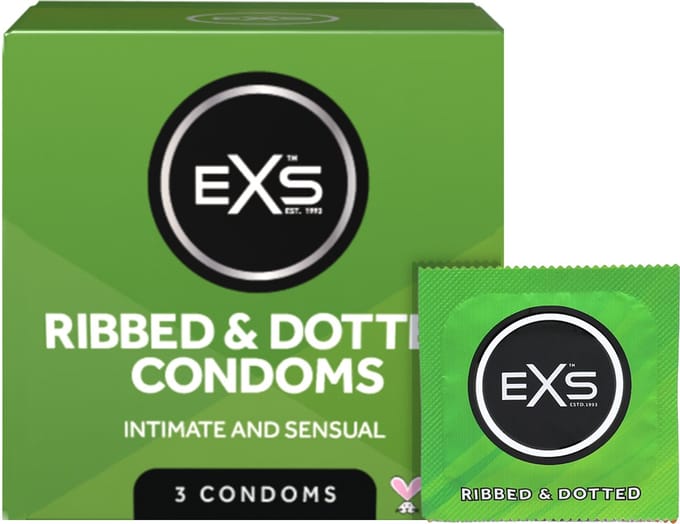 EXS Ribbed and Dotted 3 condooms