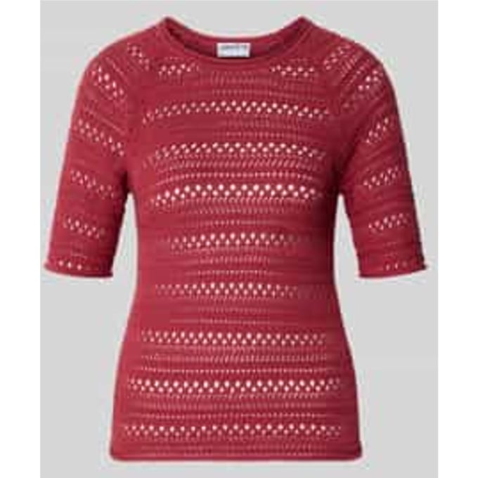 gebreid shirt met ronde hals