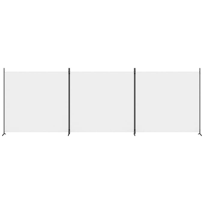 vidaXL - Kamerscherm - met - 3 - panelen - 525x180 - cm - stof - wit