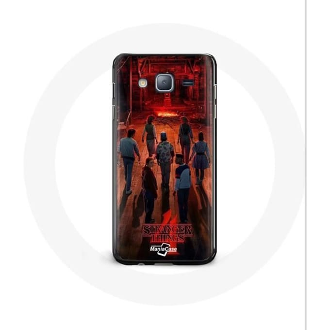 Coque pour Samsung Galaxy J7 2016 Stranger Things Affiche Equipages Fan Art Saison 4