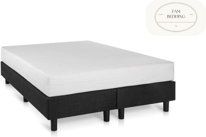 2 Persoons Boxspring Studio Luxe pocketvering HR matras Zwart Meubelstof 80x210