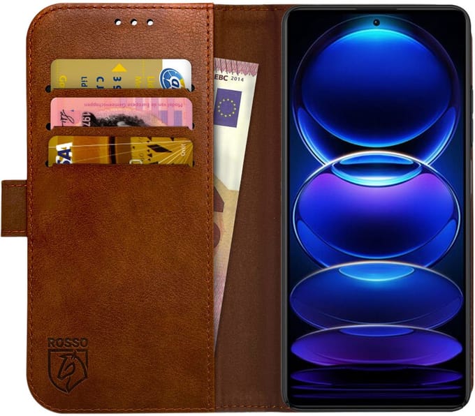 Rosso Element Xiaomi Redmi Note 12 Pro Hoesje Book Cover Wallet Bruin