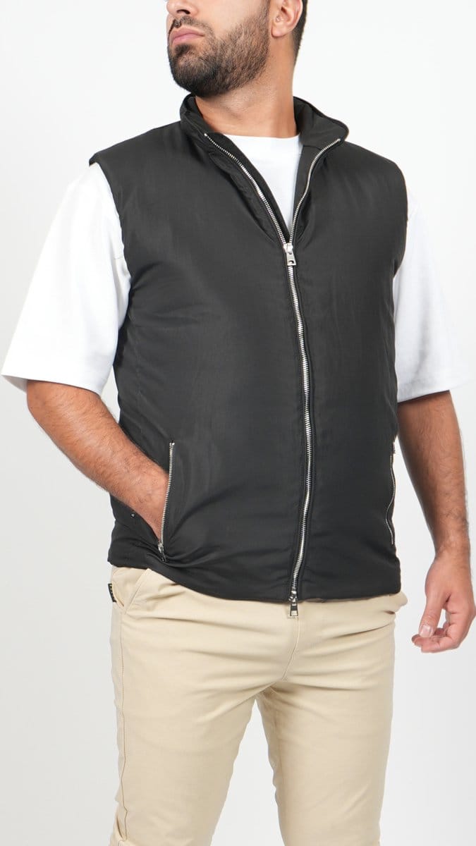 BASKO BODYWARMER - SLIM FIT - ZWART - MAAT XXL