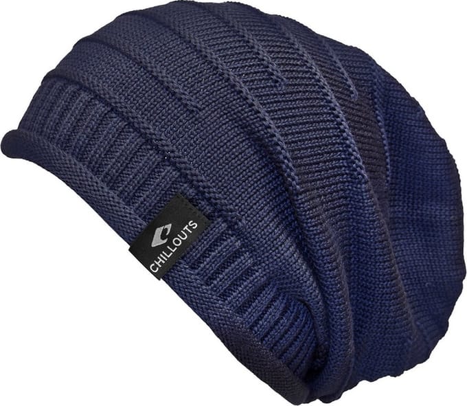 Chillouts beanie muts Erik in navy model long beanie