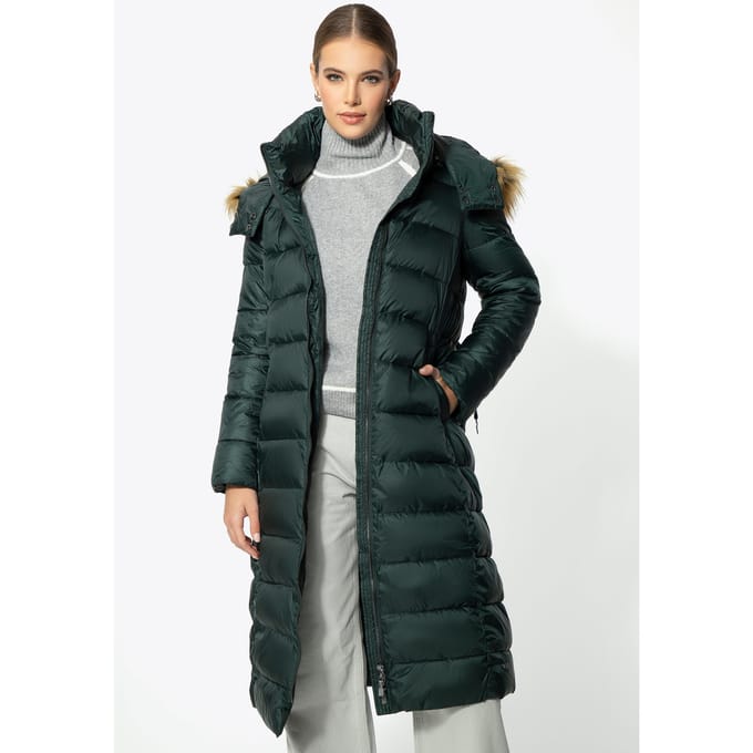 Wittchen Dames Winter Gewatteerde Jas met Capuchon Groen Polyester