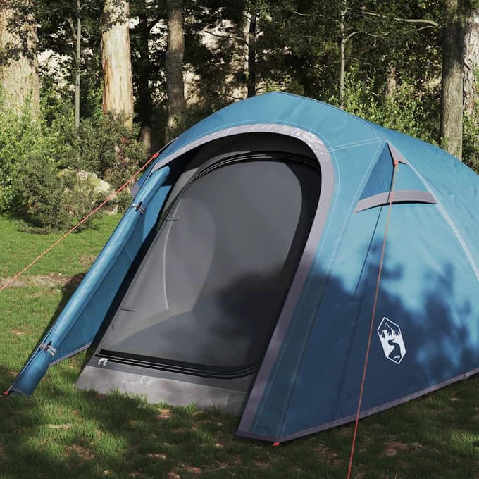 Vidaxl Tente de Camping, Tunnel, 3 Personnes, Bleu, Imperméable