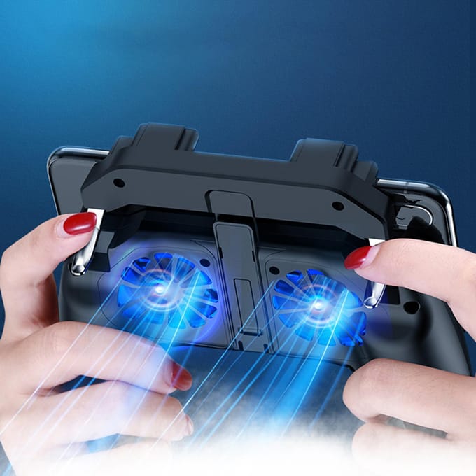 Ventilateurs de refroidissement doubles Manette de jeu pour téléphone portable avec batterie 2500mAh black