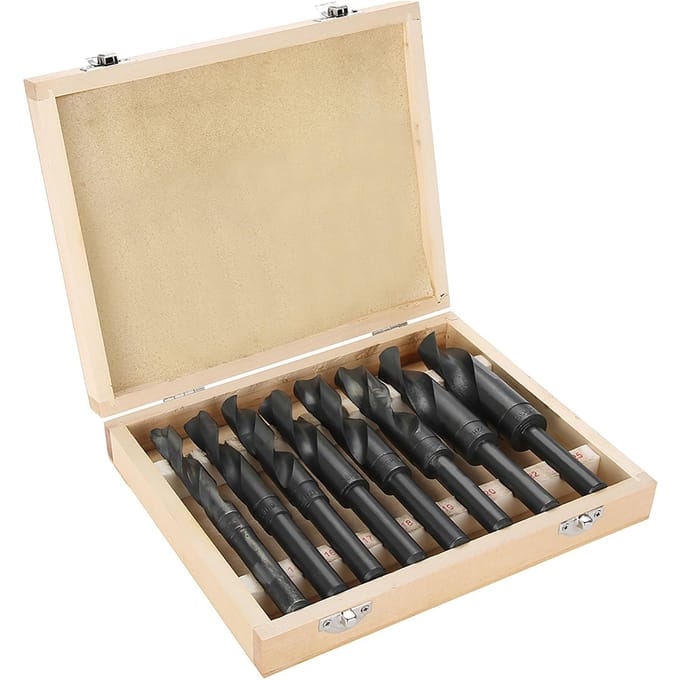 Lot de 8 pièces 14 25 mm Acier à roulement Forets à queue réduite Forets hélicoïdaux