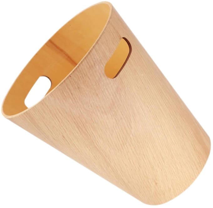 Houten Prullenbak - Afvalbak Bureau - Netjes Werken - Modern Design - 28x23cm - Niet gespecificeerd