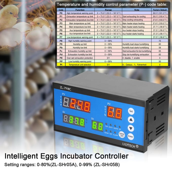 Intelligente Eieren Incubator Controller Multifunctionele Automatische Incubator Eieren Hatcher Controle ZL-SHr05B veelkleurig