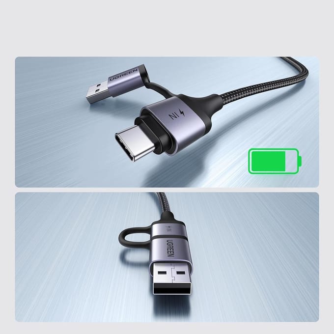 Adapter audio met laadfunctie 2-in-1 USB-C - USB-A/C minijack - zwart