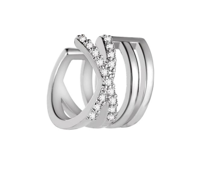 4 Rijen ear cuff | zilver gekleurd