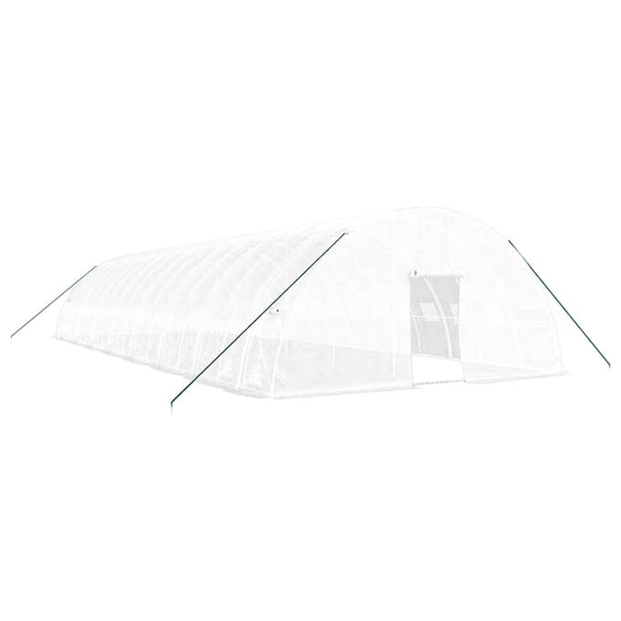 vidaXL - Tuinkas - met - stalen - frame - 96 - m² - 16x6x2,85 - m - wit
