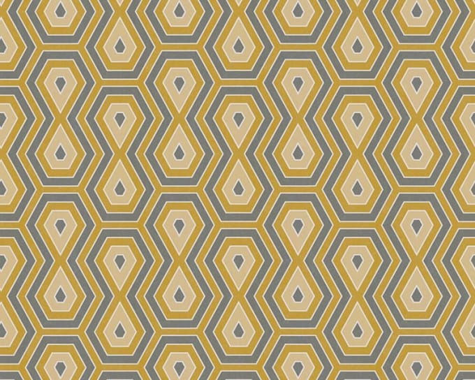 GRAFISCH BEHANG | Retro - geel grijs wit - "Architects Paper" A.S. Création Jungle Chic