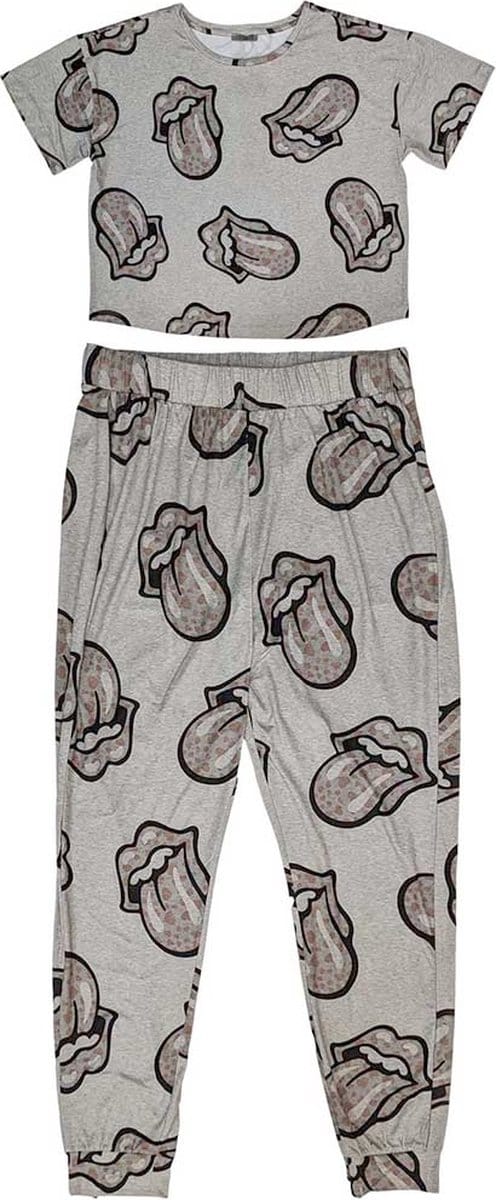The Rolling Stones - Heart Tongue Pyjama - M - Grijs