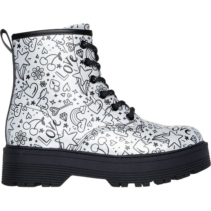 Skechers Gravlen Hi - Doodle Down Meisjes Laarzen - Zilver