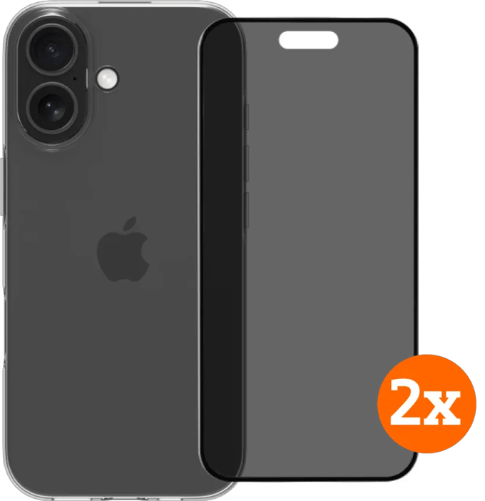 BlueBuilt Back Cover iPhone 17 Transparant + Privacy Filter Screenprotector Duo Pack