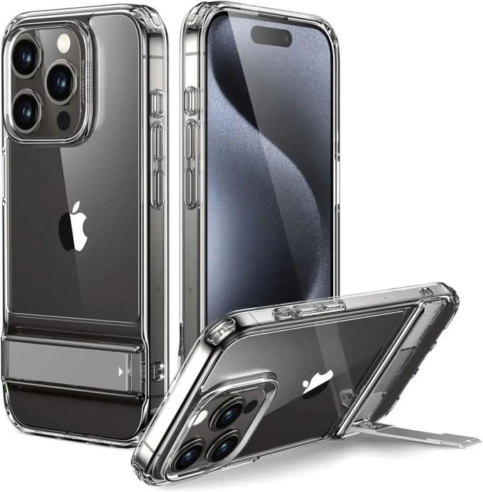 ESR Air Shield Boost iPhone 15 Pro Max Hoesje Kickstand Transparant