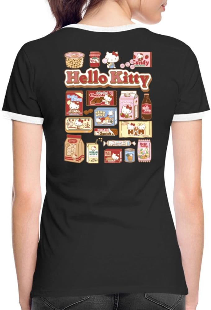 Hello Kitty Snack Collage Vrouwen Contrast Shirt