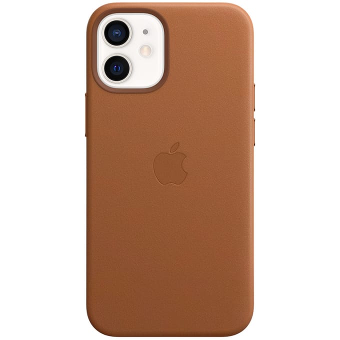 Leather Backcover MagSafe voor de Apple iPhone 12 Mini - Saddle Brown