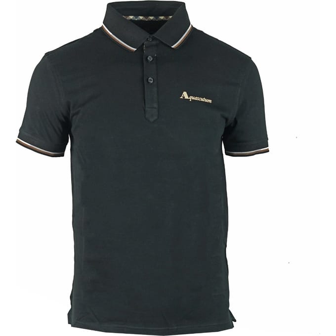 Aquascutum merklogo zwart poloshirt