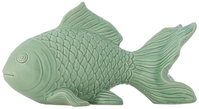 Bloomingville Visbeeldje aardewerk groen Sukey 27cm
