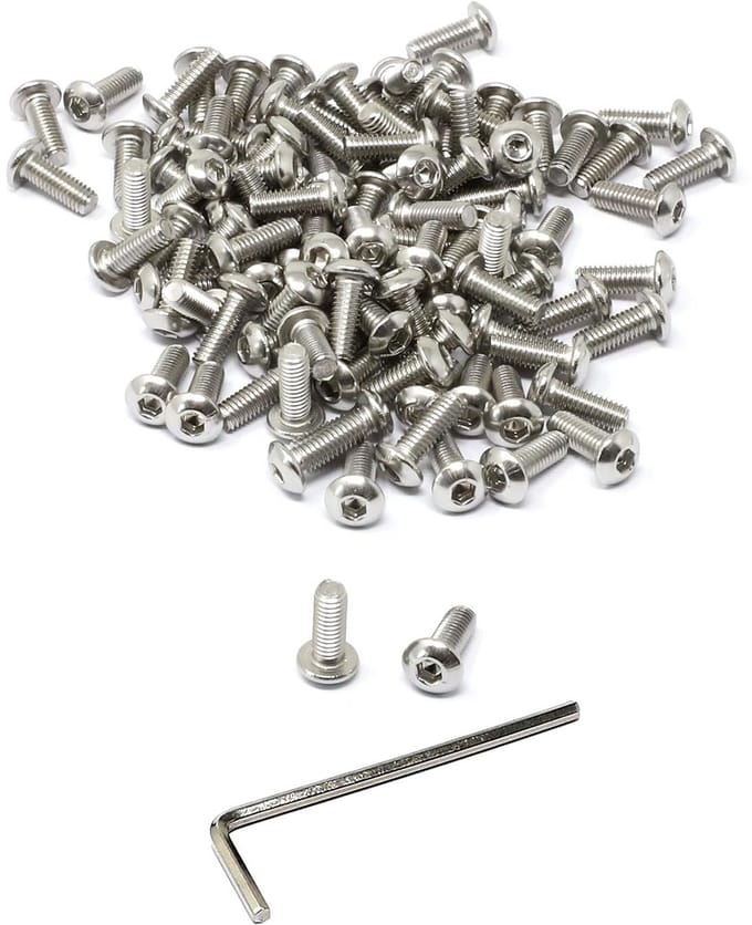 100x Zeskantschroeven M3 x 8 mm - Roestvrij Staal A2 (RVS)