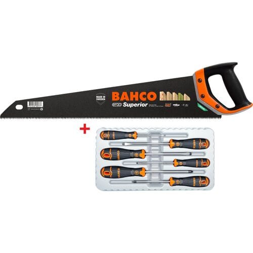 Bahco Superior 2600 handzaag met 6-delige schroevendraaier set 550mm