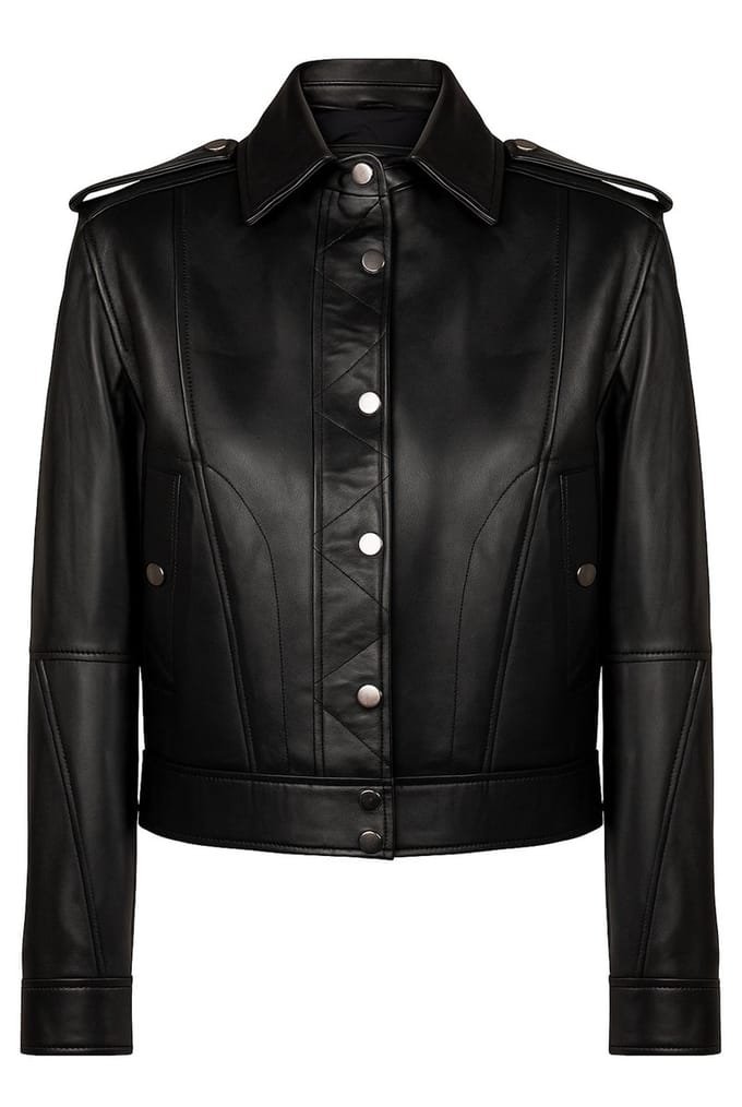 Felix Hardy Korte / Crop Leren Jas Dames Zwart - M