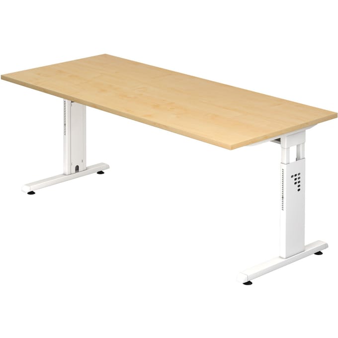 MEGA 19 W - 180 x 80 Tafelhoogte I In hoogte verstelbaar Esdoorn/Wit
